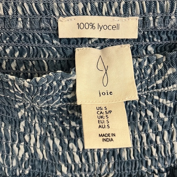 Joie Vintage Elastic waist tribal/tropical print blue & white shorts. S. NWT! - Picture 8 of 9